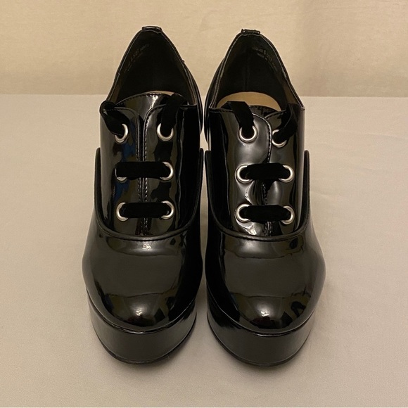 Chinese Laundry 6.5 Nattaly Platform Oxfords Shoes Black Patent Academia Chunky - Picture 5 of 15